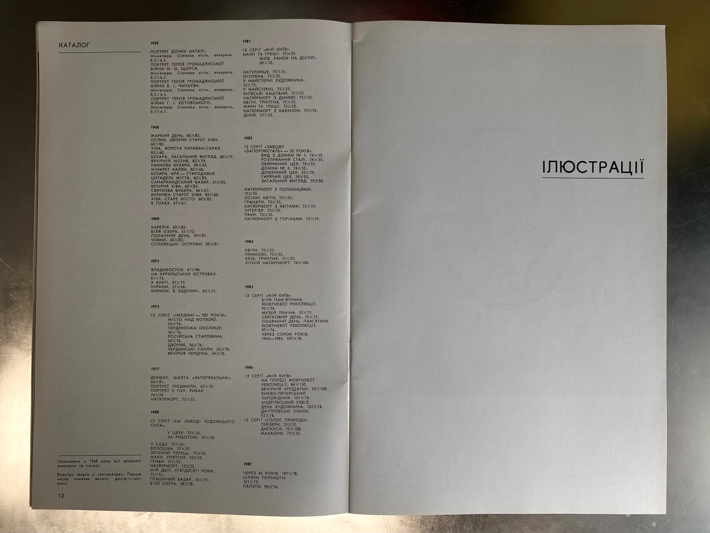 Catalog of the exhibition of works Heorhiy Verbicki. 1988 year. National Union of Artists of Ukraine.