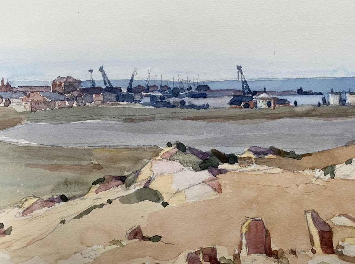 "View of Bautino" 1962 yr. Watercolour. Heorhiy Verbicki. Kept in the Shevchenko National Museum.