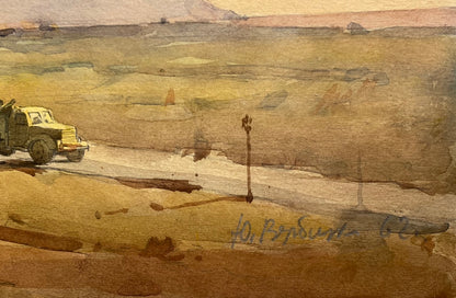"Fort Shevchenko, general view" 1962 yr. Watercolour. Heorhiy Verbicki. Kept in the Shevchenko National Museum.