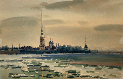 Георгій Миколайович Вербицький. 1920-2011. «Петропавловська фортеця». 1962 рік створення. Папір. Акварель. 38/57 см.